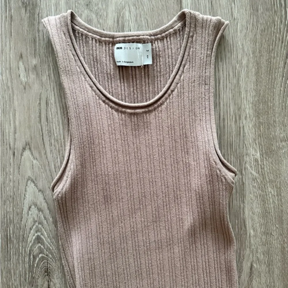 ASOS Ribbed Sleeveless Maxi Dress